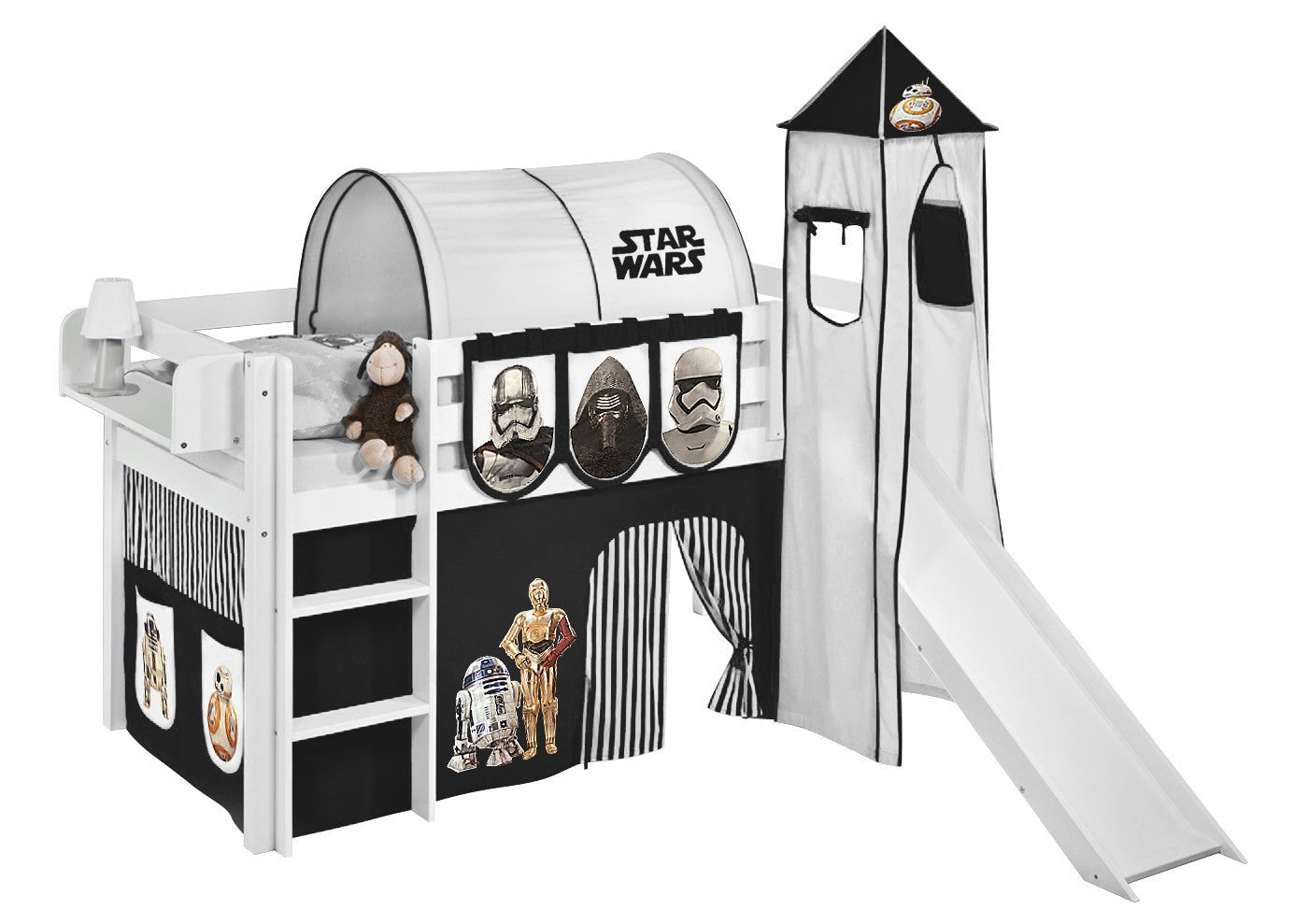 Hochbett mit Rutsche - JELLE gerade Rutsche - LiloKids